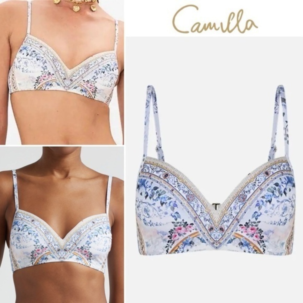 Camilla Season of the Siren Print Underwire Bikini Top sz S